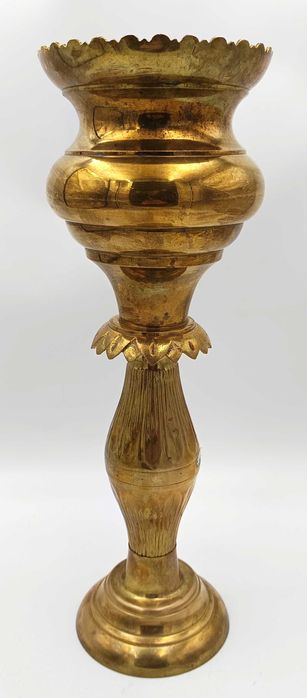 Wazon / osłonka mosiężna 43,5 cm vintage PRL duża dekoracja