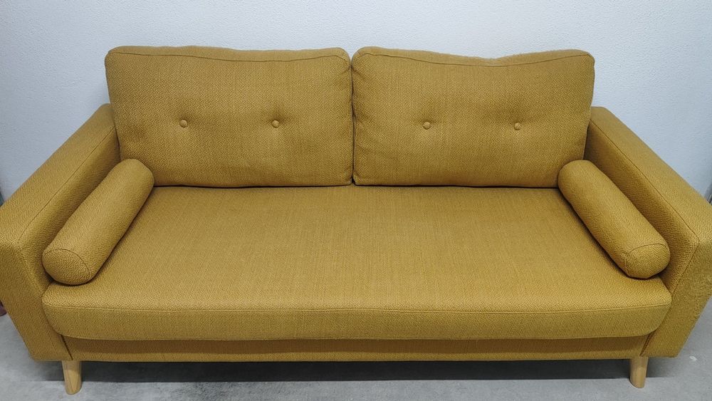 Sofá Fixo Tatum – Amarelo / Amarelo-Dourado