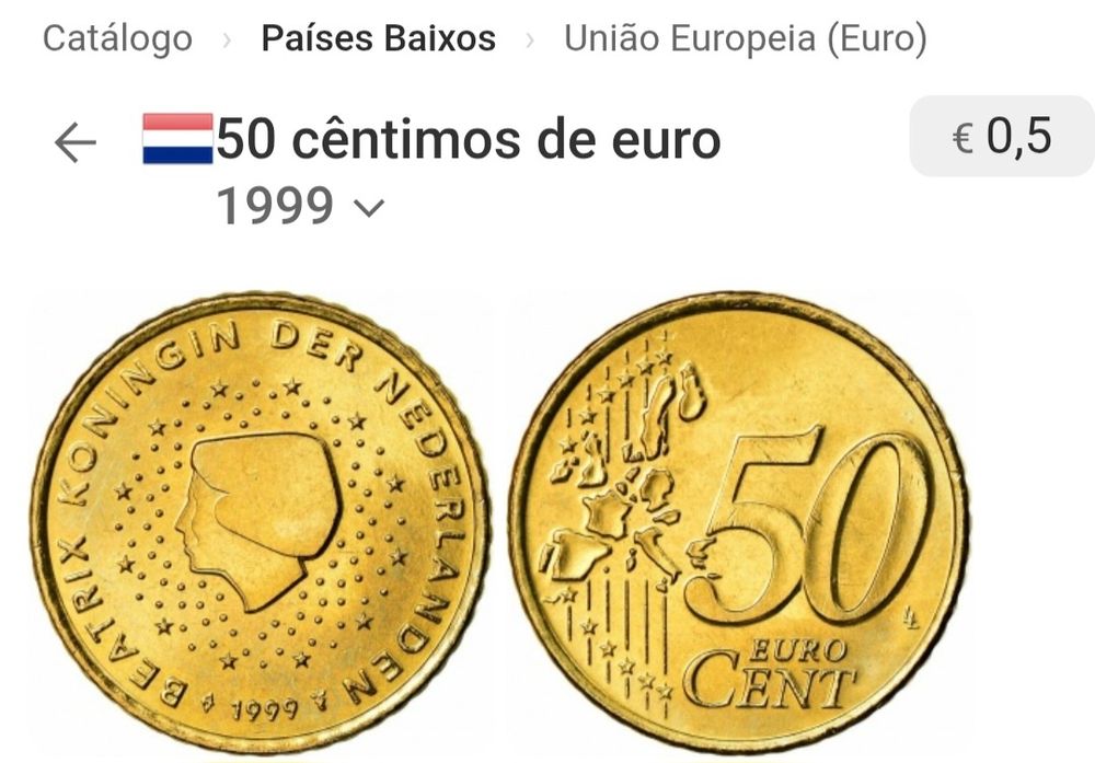 Moeda 0,5€, Países Baixos 1999