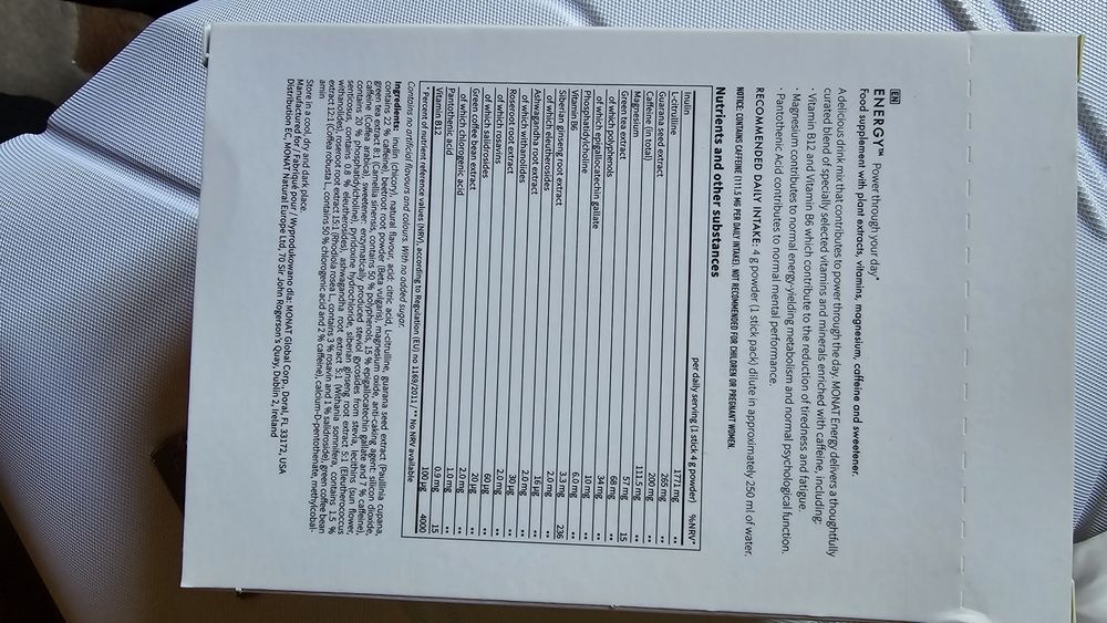 Monat Energy 30 saszetek nowe