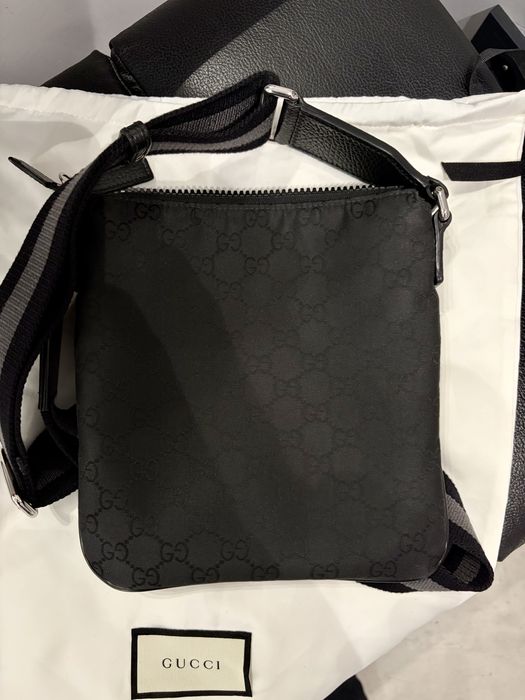 Gucci cross shoulder Bag Men Black Monogram