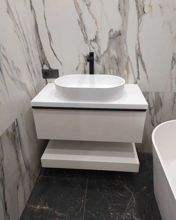 Умивальники та тумби під замовлення, вилиті в стільниці та накладні