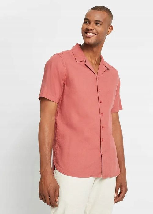 B.P.C koszula męska z krótkim rękawem lniana r.45/46