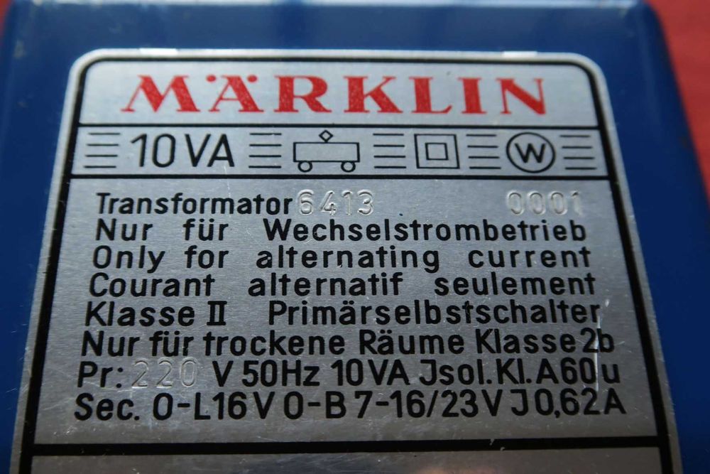 Marklin transformador 50HZ 10VA