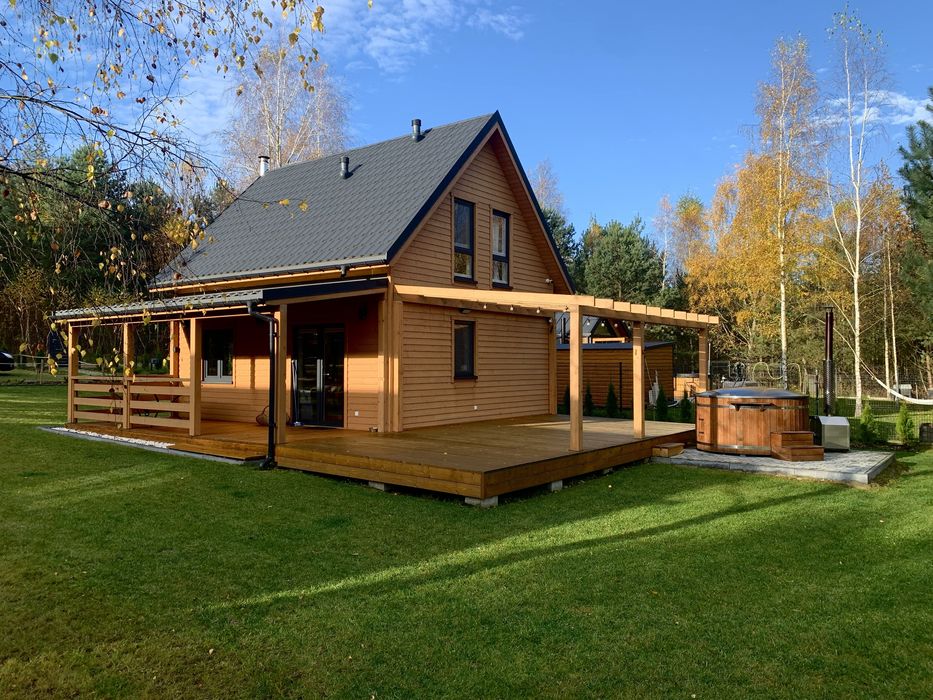 Domek na Mazurach, Kownatki, balia, kominek