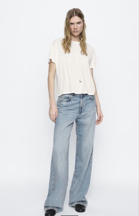 Джинси Massimo Dutti з високою талією та широкими штанинами