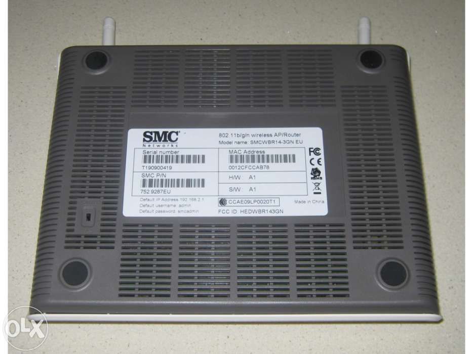 SMC Wireless Router 802.11 b/g/n – USB Broadband Connection64283961990018122