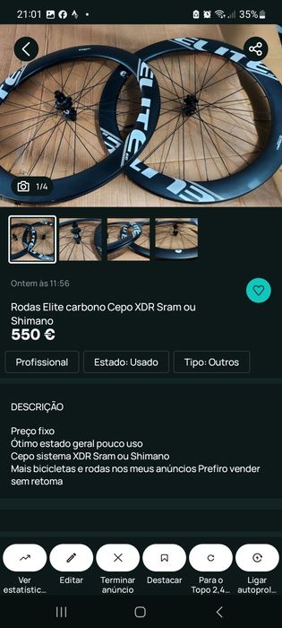 Acessórios e  peças de bicicleta