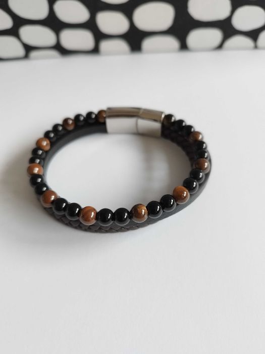 Bransoletka (2) męska skórzana prezent nowa