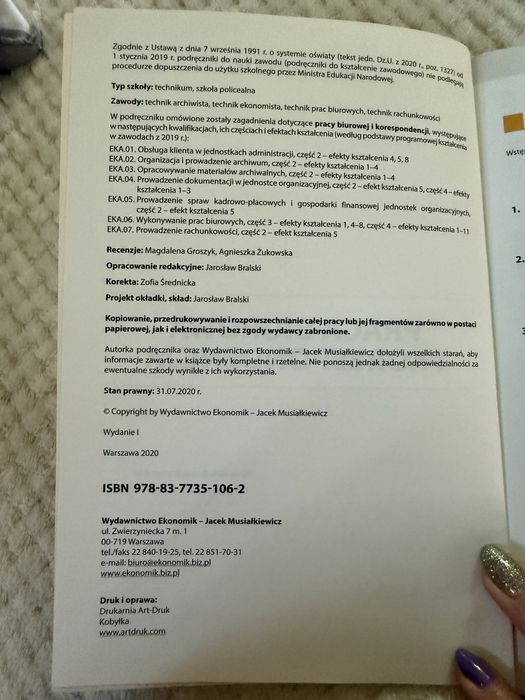 Praca biurowa i korespondencja podręcznik ekonomik