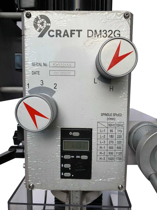 Фрезерний верстат 9craft DM32G 750W 220в з механічною коробкою