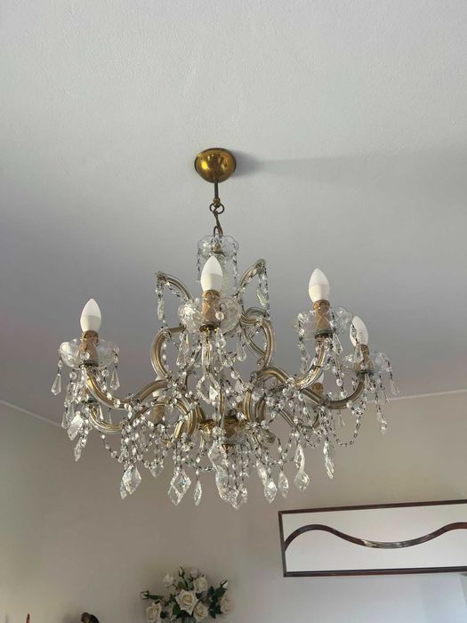 Conjunto de 7 candeeiros em cristal