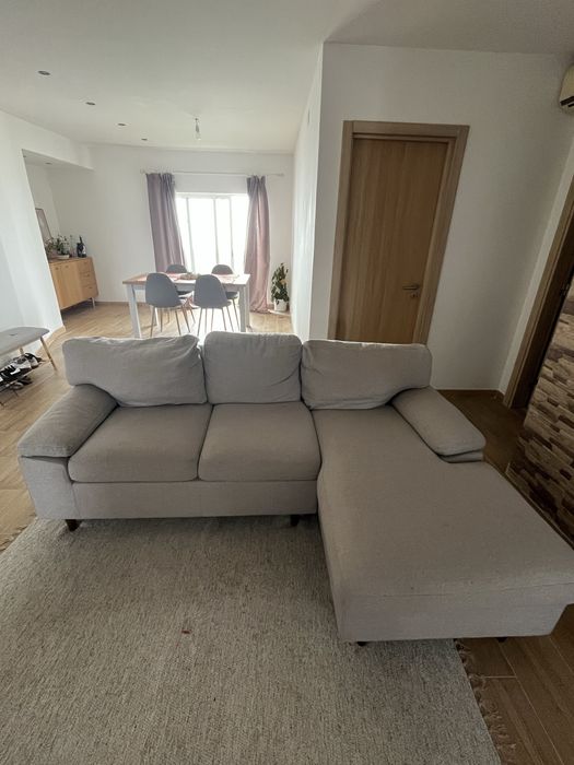 Sofá chaise-longue JYSK cinzento – 3 lugares