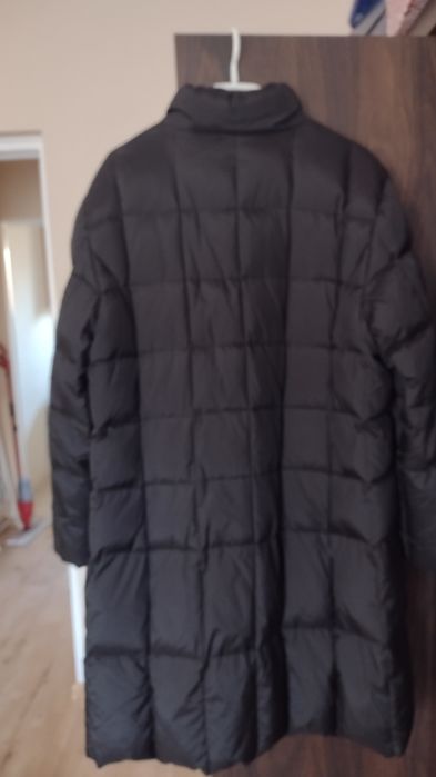 Damski płaszcz puchowy, długa kurtka puch naturalny, pierze r.46