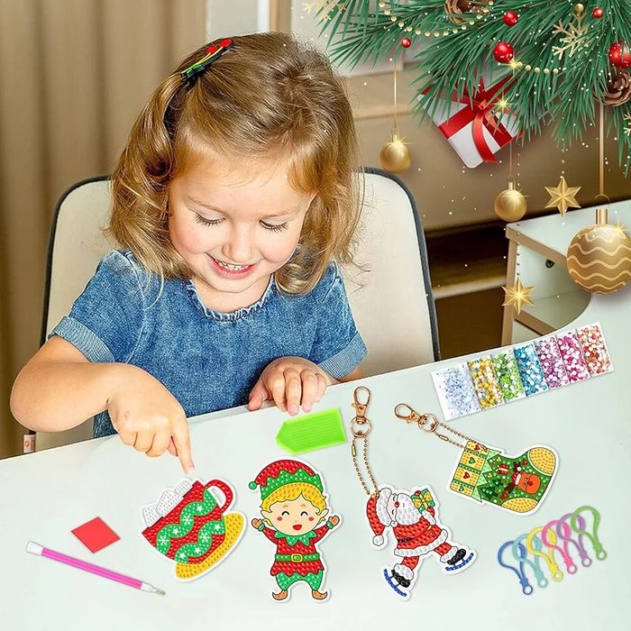 9 ozdób świątecznych do malowania diamentami diy bling