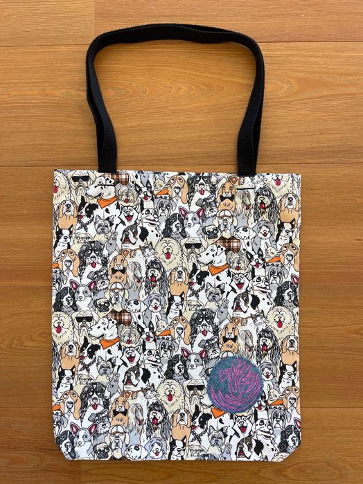 Sacola de compras para cães  Tote shopper Bag with dogs and coffee