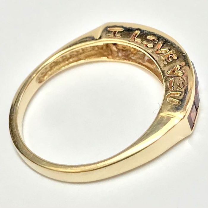 Złoty pierścionek 585 14K I LOVE YOU Kocham Cię 15