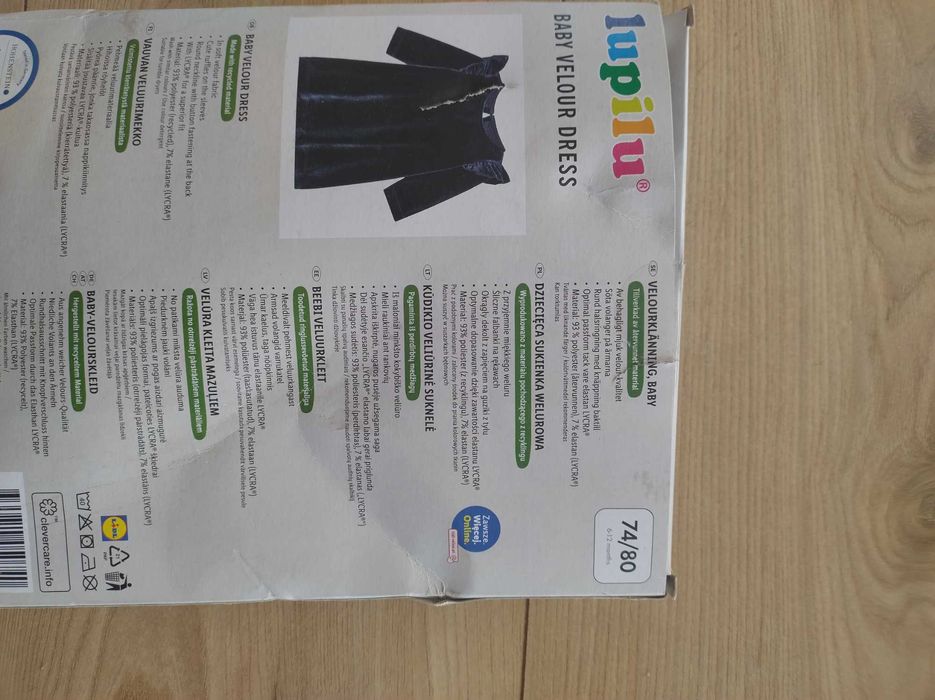 Sukienka niemowlęca welur lidl