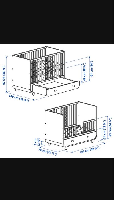Berço MYLLRA Ikea cor Azul