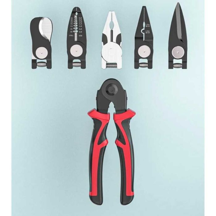 Многофункциональные плоскогубцы 5 в 1 со сменными головками