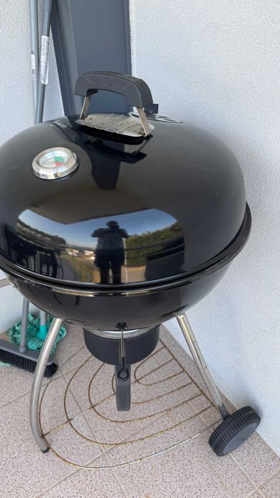 Barbecue a carvão com rodas 57 cm preto Naterial Phoenix Beta II