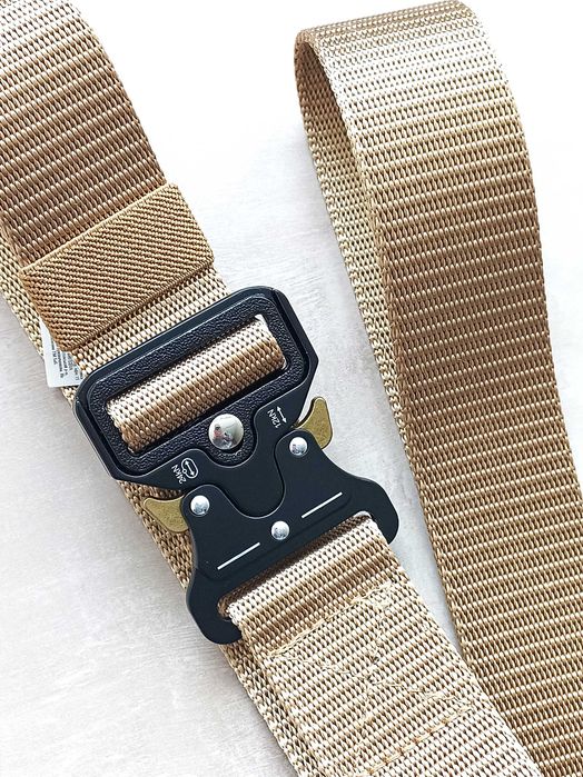 Ремінь тактичний Койот пояс військовий пряжка Кобра пісочний