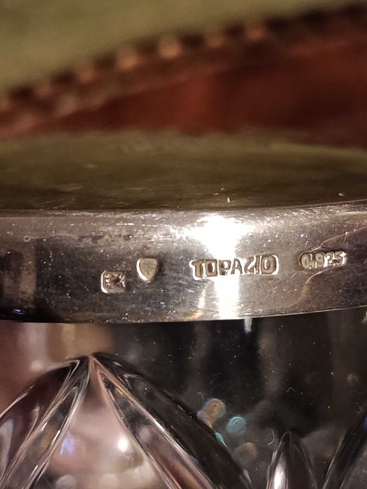 Caixa Cristal Atlantis e Prata Contrastada  925 Topázio 9,5 cm 81 gr