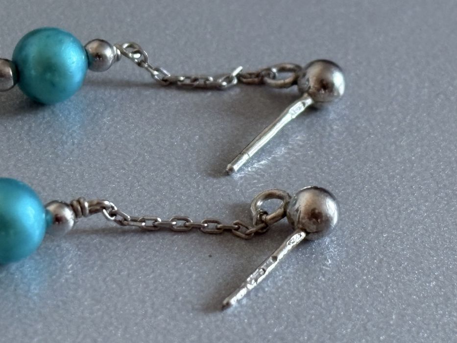 Серебряные длинные серьги висюльки сережки 925 с камнями Swarovski