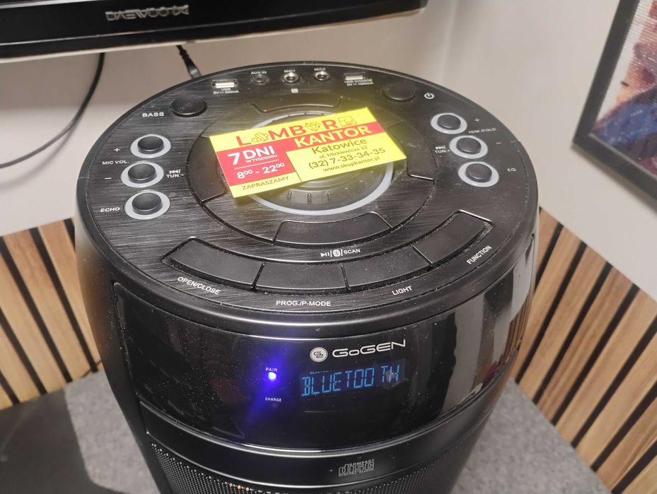 [3434/26] Głośnik karaoke bluetooth Gogen BPS736CD + Mikrofon, moc: 90W