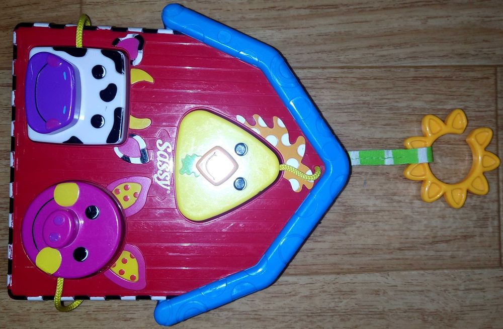 Игрушка звуковая домик с животными ферма sassy мобиль в отл состоянии