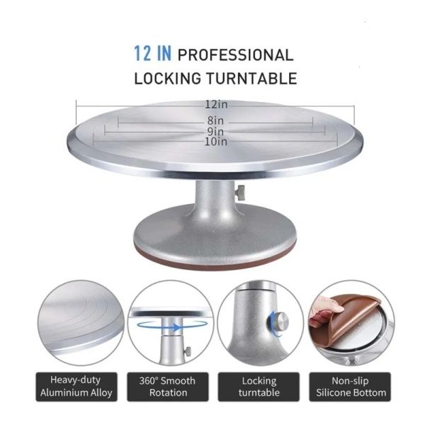 Підставка для декорування тортів що обертається з фіксатором 30 см.