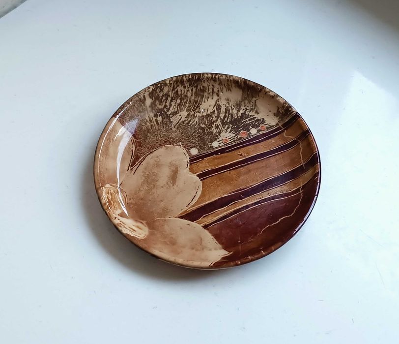 Szklany talerzyk okrągły mały ceramiczny półmisek mała patera ceramika
