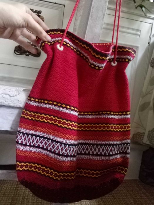 Torebka na plażę nad morze materiałowa damska sznurkowa orientalna