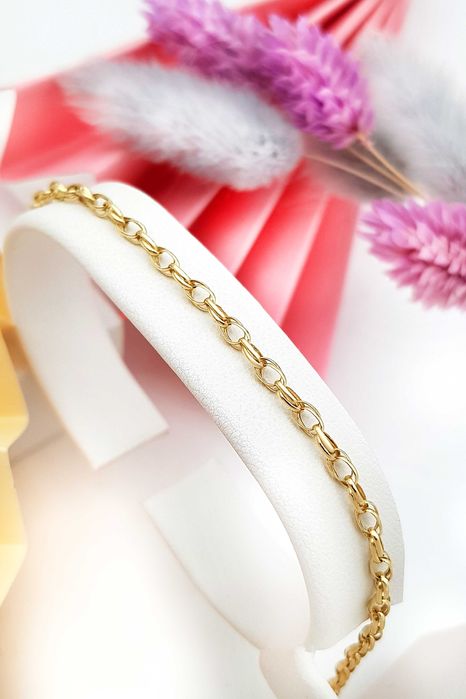 Złota bransoletka splot podwójne rolo 19 cm pr. 585