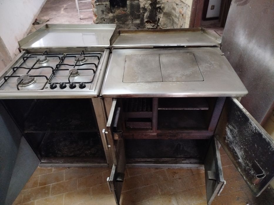 Fogão de lenha e gás