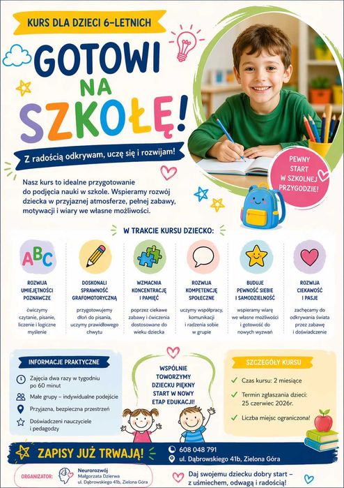 Kurs dla 6-latków "Gotowi na szkołę!"