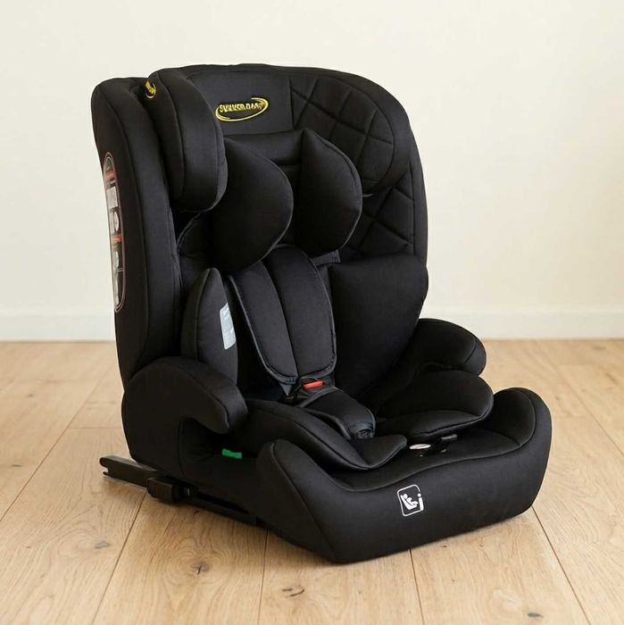 Fotelik Samochodowy 9-36 kg 76-150 cm ISOFIX NOWY i-Size Top Tether Dla Dziecka Regulowany Czarny
