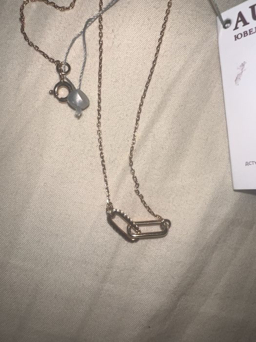 Золоте кольє Aurum , вставки з цирконію, нове!