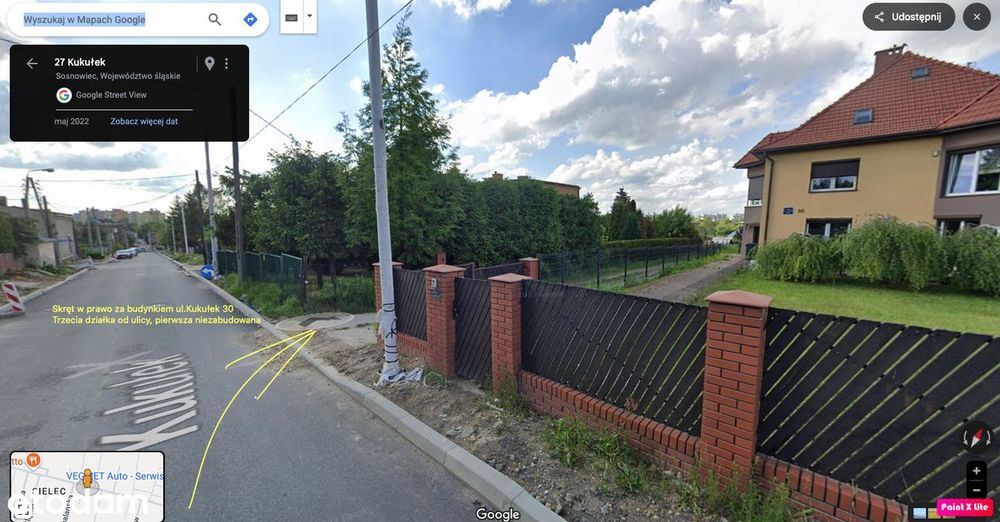 Sosnowiec Sielec Kukułek, działka budowlana - Widok 3