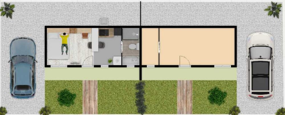 Casa móvel, 2 estudios Mobiliados por contentor! Pronta para Airbnb ou morar!