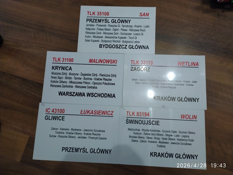 Tabliczki relacyjne PKP Intercity