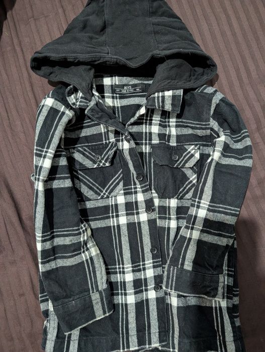 Картата сорочка з капюшоном розмір 116