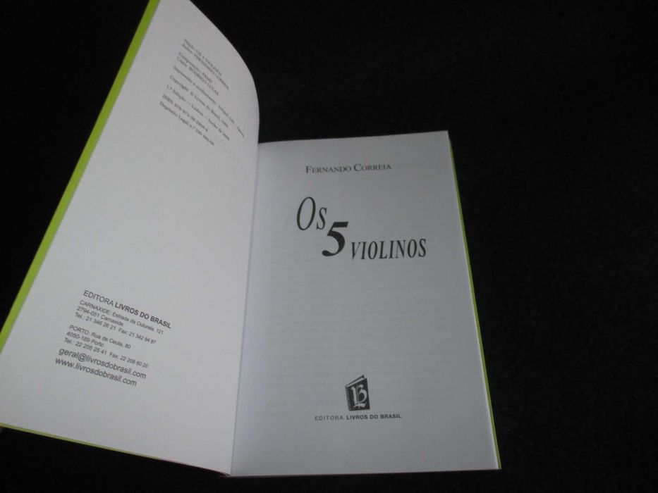Livro Os Cinco Violinos Fernando Correia