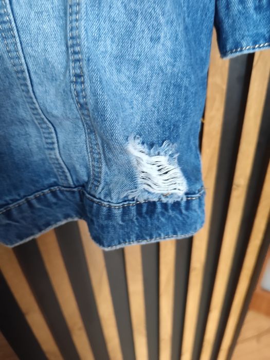 Jeansowa dłuższą katana z perełkami L