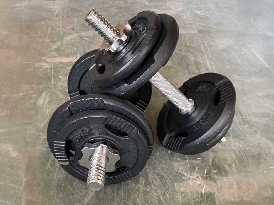Hantle żeliwne regulowane 20 kg  – zestaw do ćwiczeń hantelki NOWE