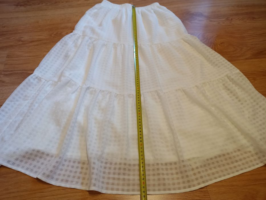 Biała H&M midi maksi spódnica na lato 34/36