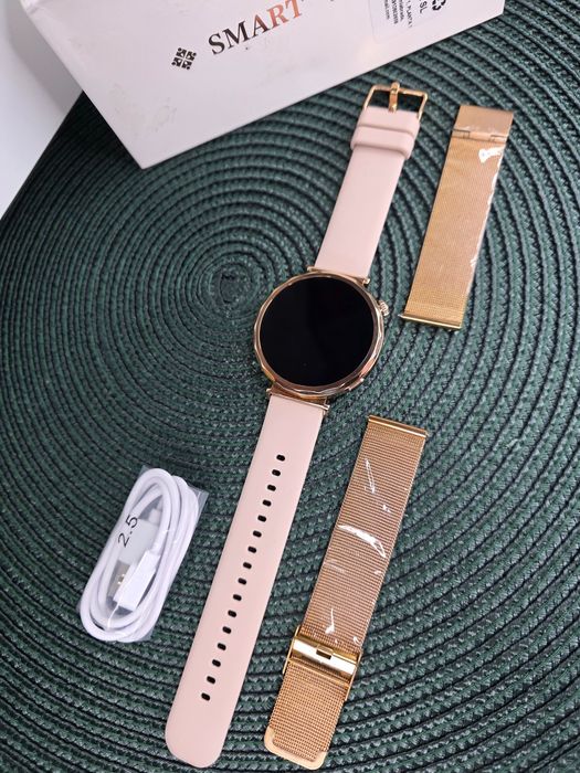Złoty Smartwatch Damski LIGE 8gen Połączenia Bluetooth 2 paski NOWY