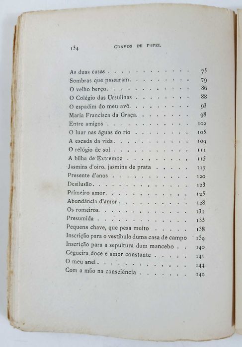 Cravos de Papel - 1922 – Eugénio de Castro – Primeira Edição.