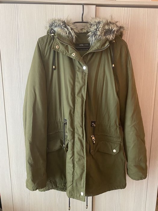 Damska kurtka parka przejsciowa khaki