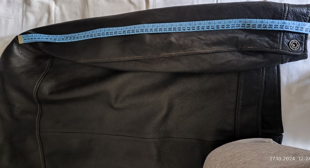 Мужская  кожаная куртка, черная  XL- 50/52